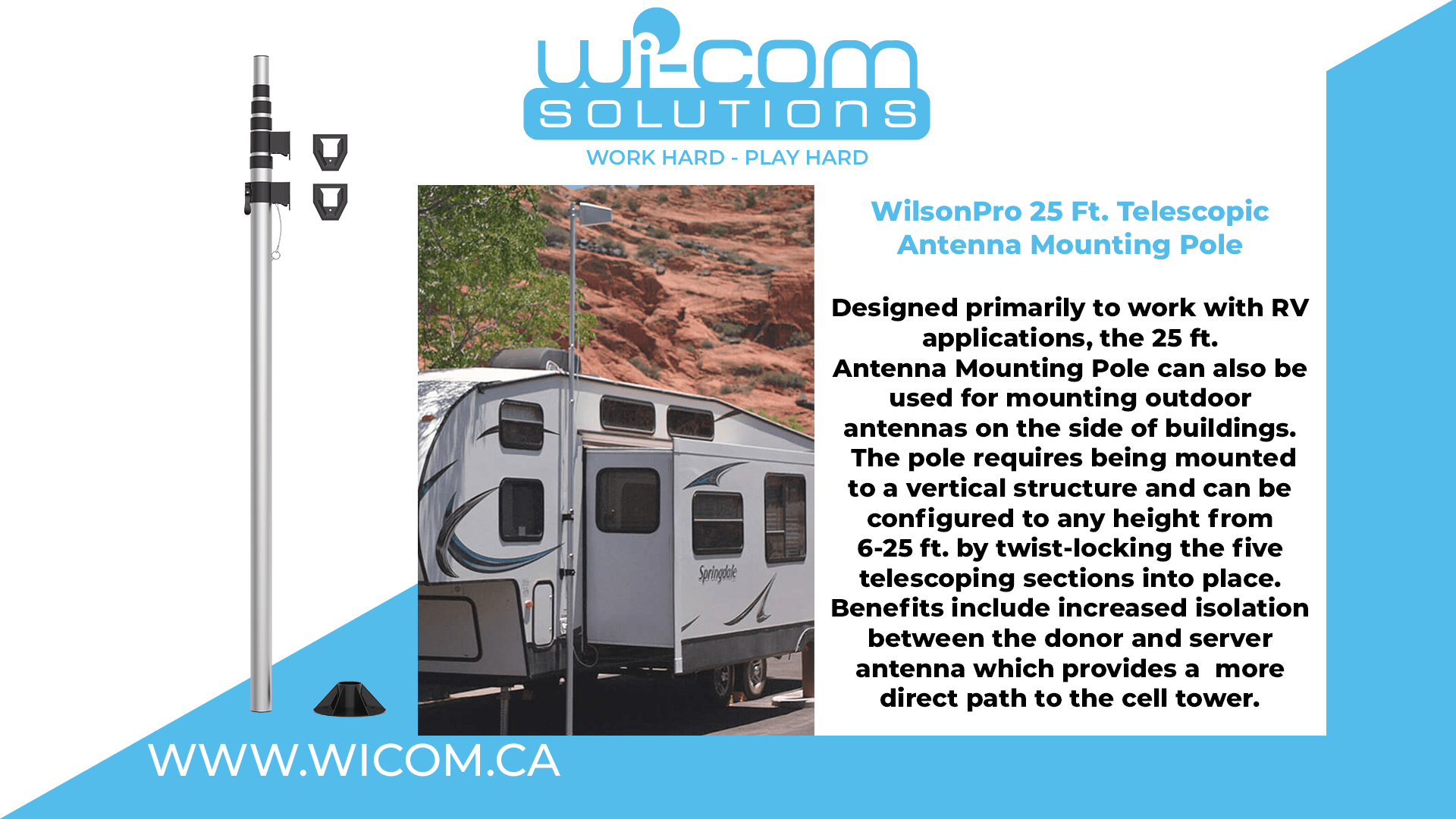 Wicom_900203_WilsonPro Telescopic Antenna Mounting Pole