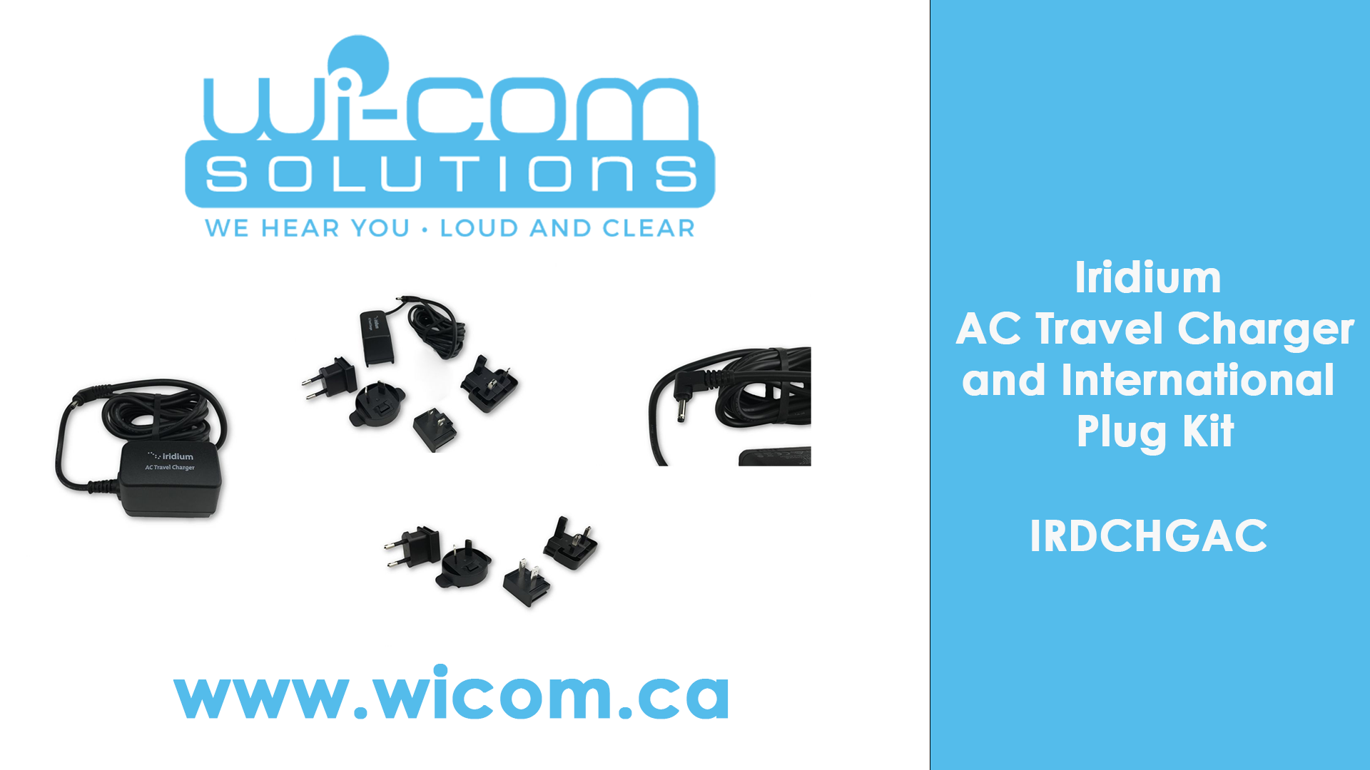 Iridium AC Travel Charger and International Plug Kit